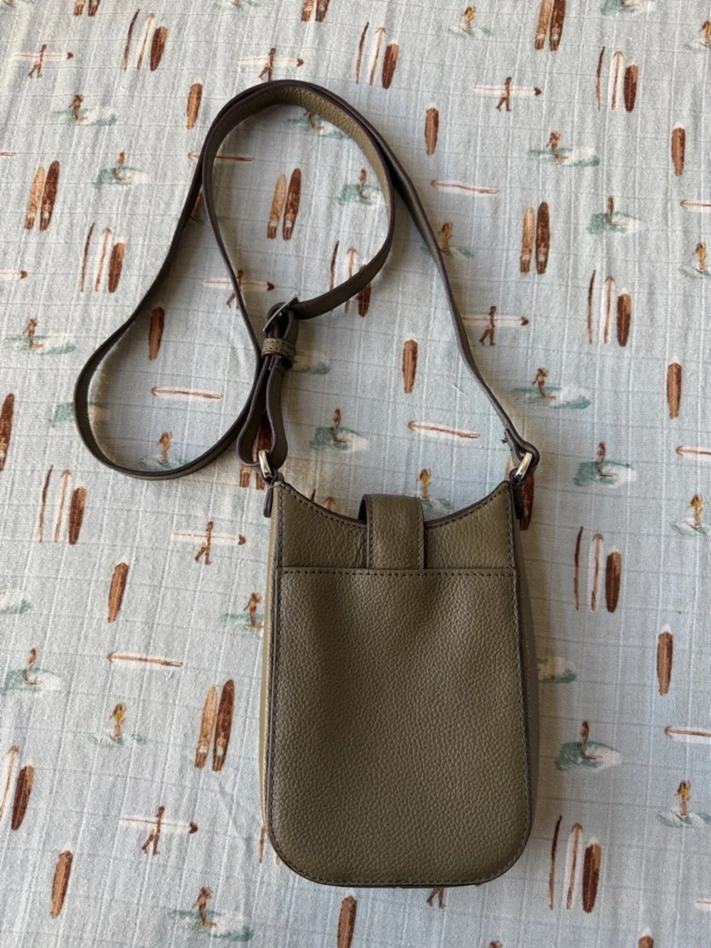 Brighton Pretty Tough Phone Pouch Olive Green Studded Crossbody-EUC